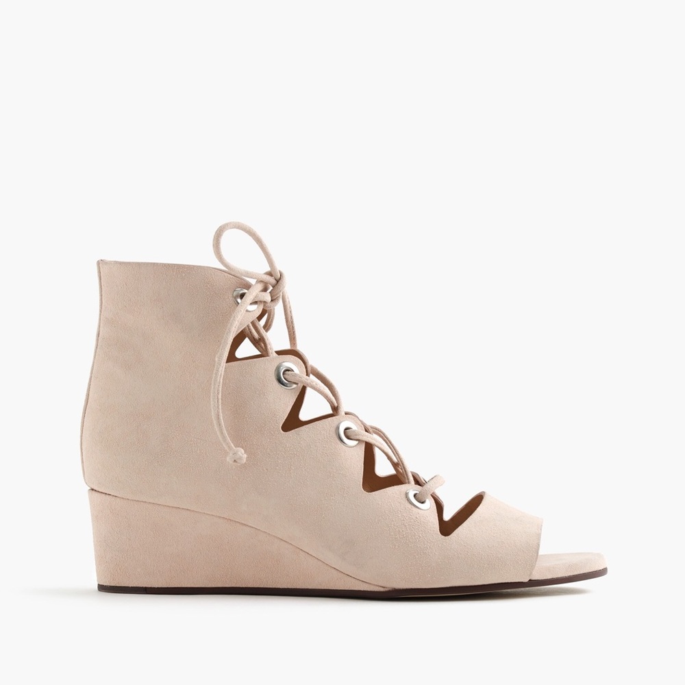 Laila lace-up wedges in suede
